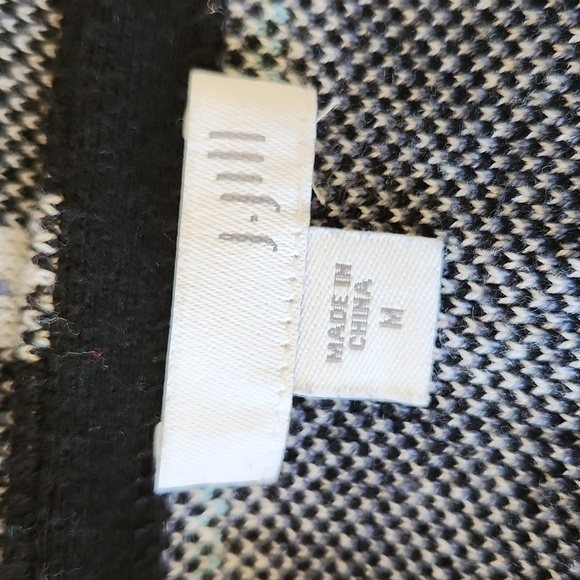 J Jill Black White Plaid Buffalo Check Cozy Knit Long Sleeve Pullover Sweater M - Picture 16 of 16